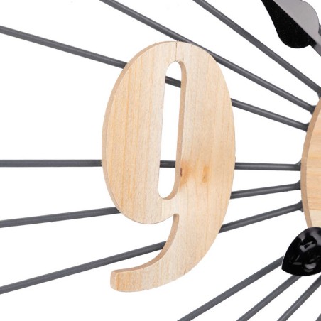 reloj pared metal madera 60x4x60 cm
