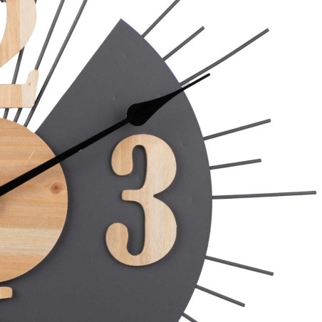 reloj pared metal madera 60x4x60 cm