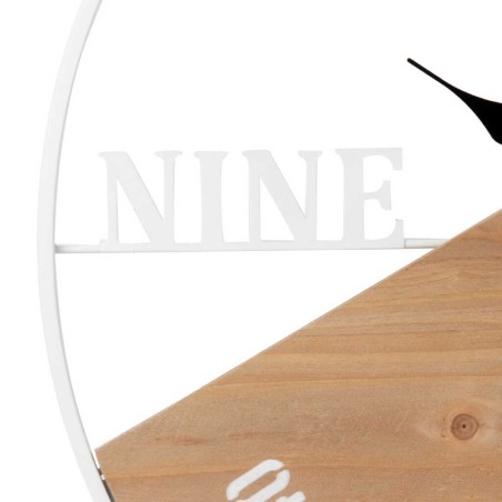 reloj pared metal madera 50x3x50 cm