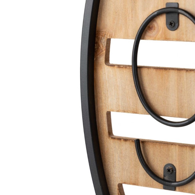 reloj pared metal madera 60x4,5x60 cm