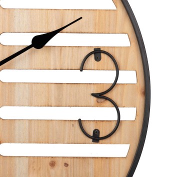 reloj pared metal madera 60x4,5x60 cm 2