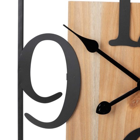 reloj pared metal madera 50x5x50 cm