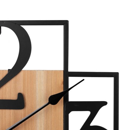 reloj pared metal madera 50x5x50 cm