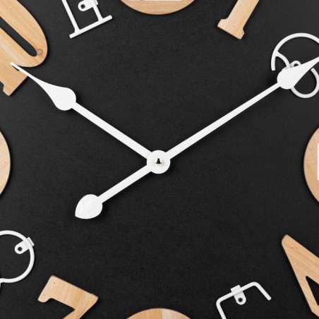 reloj pared metal madera 60x5x60 cm