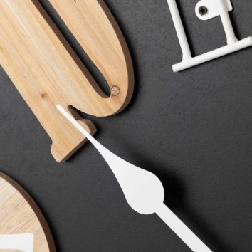 reloj pared metal madera 60x5x60 cm 2