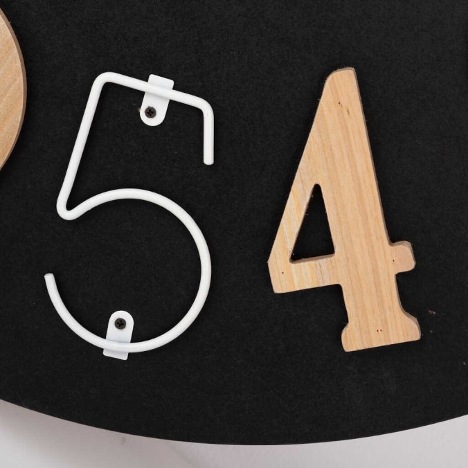 reloj pared metal madera 60x5x60 cm