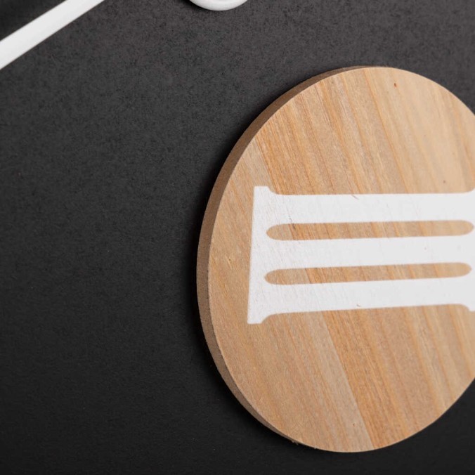 reloj pared metal madera 60x5x60 cm