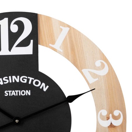 reloj pared metal madera 60x5x60 cm