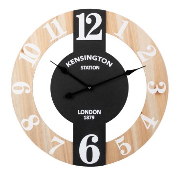 reloj pared metal madera 60x5x60 cm