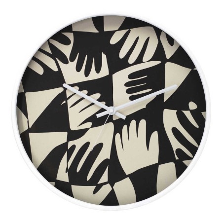 reloj pared metal blanco 40x4,5x40 cm