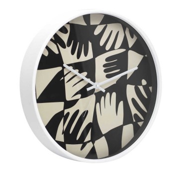 reloj pared metal blanco 40x4,5x40 cm 2