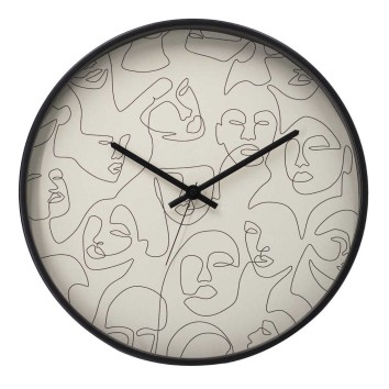 reloj pared metal negro 40x4,5x40 cm