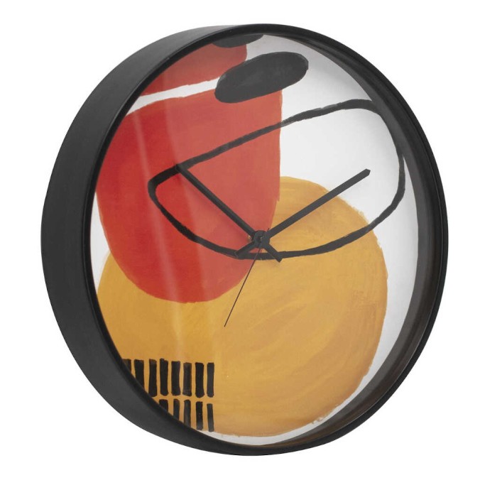 reloj pared metal negro 40x4,5x40 cm