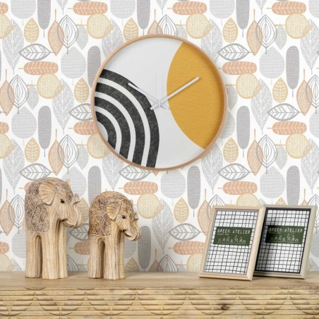 reloj pared metal blanco 40x4,5x40 cm