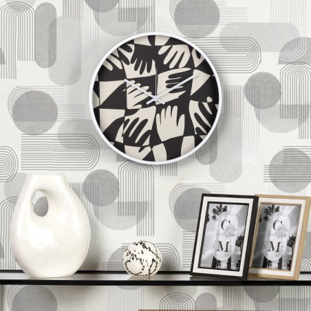 reloj pared metal blanco 40x4,5x40 cm