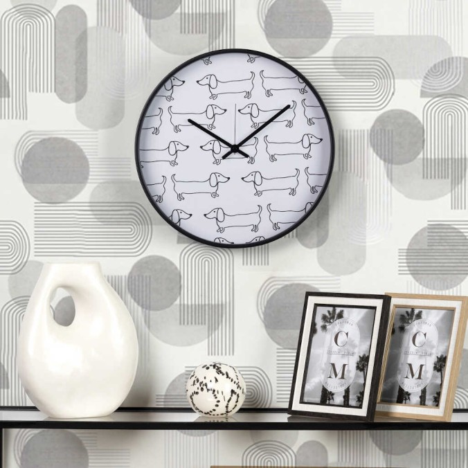 reloj pared metal negro 40x4,5x40 cm