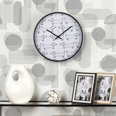reloj pared metal negro 40x4,5x40 cm