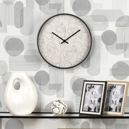 reloj pared metal negro 40x4,5x40 cm
