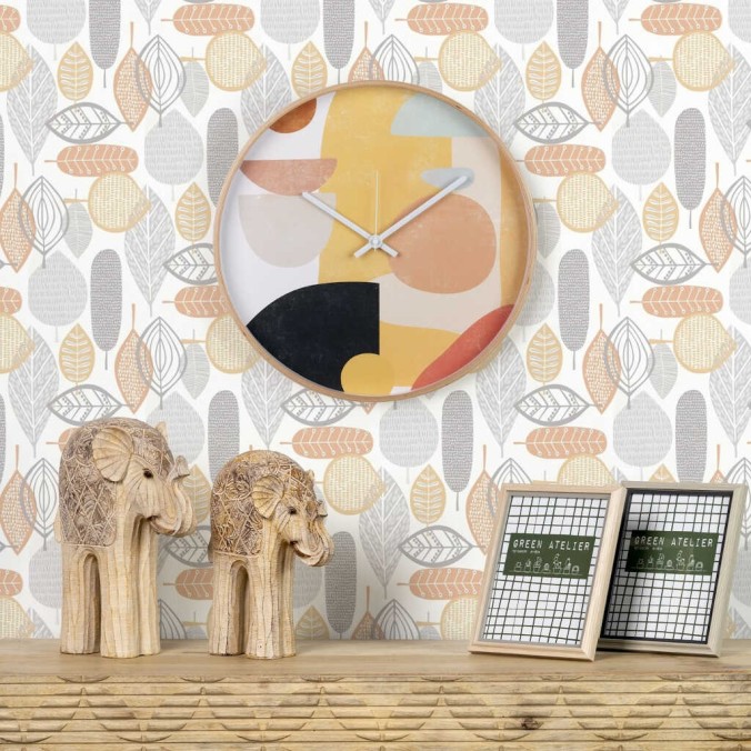 reloj pared metal natural 40x4,5x40 cm