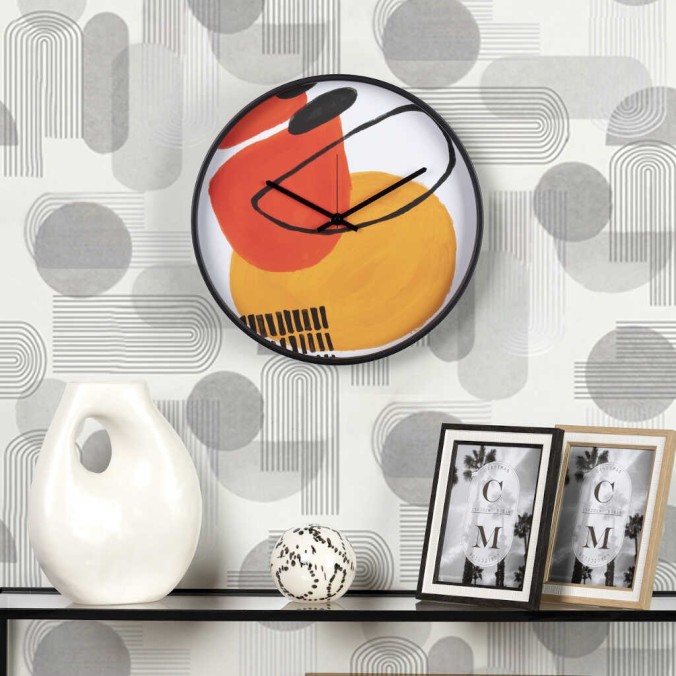 reloj pared metal negro 40x4,5x40 cm