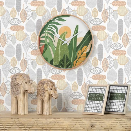 reloj pared metal natural 40x4,5x40 cm