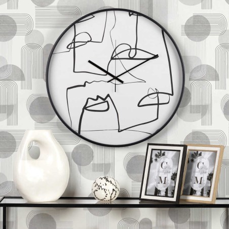 reloj pared metal negro 60x4,5x60 cm