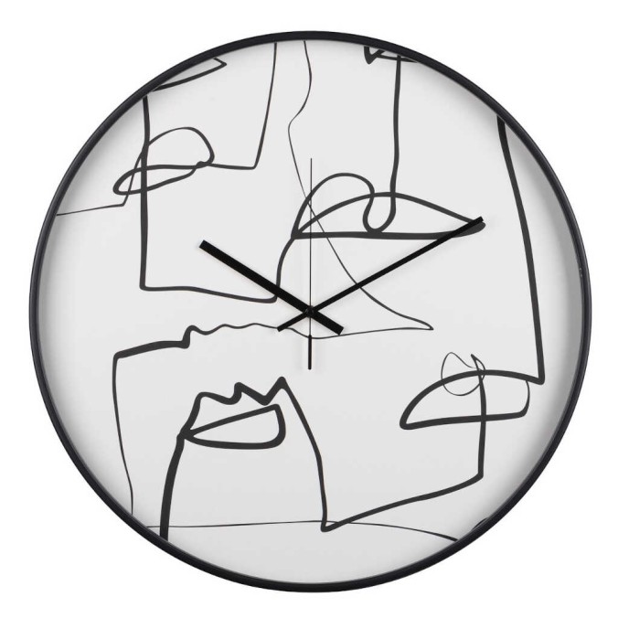 reloj pared metal negro 60x4,5x60 cm