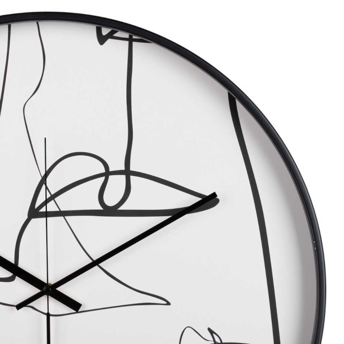 reloj pared metal negro 60x4,5x60 cm