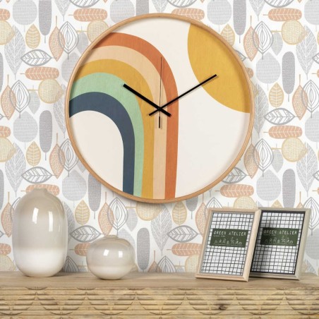 reloj pared metal natural 60x4,5x60 cm