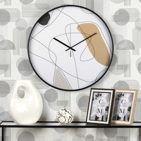 reloj pared metal negro 60x4,5x60 cm