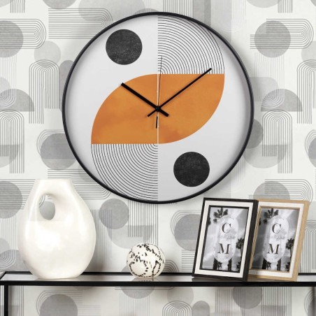 reloj pared metal negro 60x4,5x60 cm