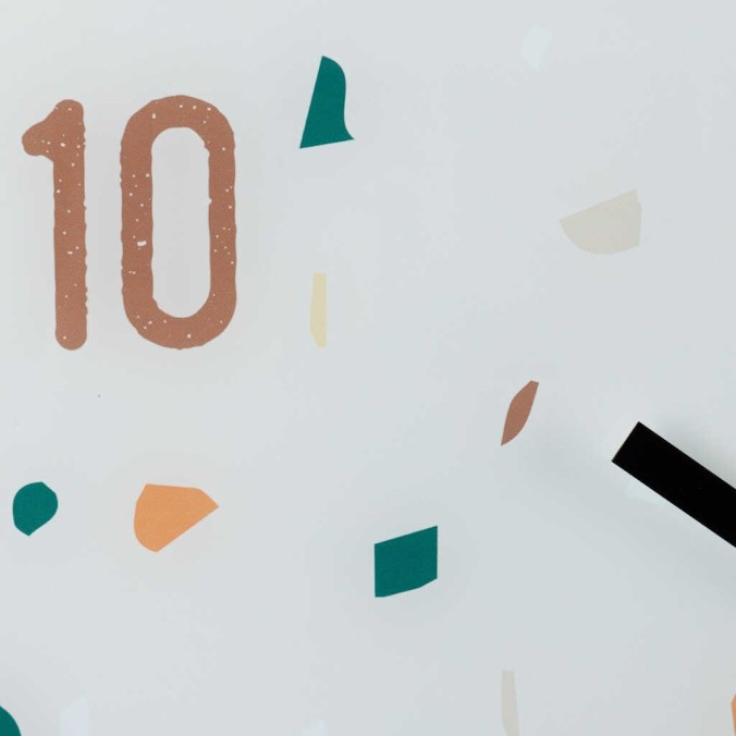 reloj pared terrazo 60x4,5x60 cm