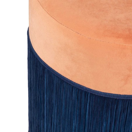 puff velvet con flecos 31x31x38 cm