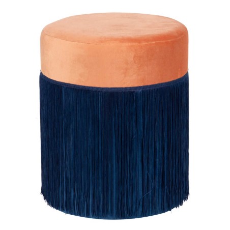 puff velvet con flecos 31x31x38 cm