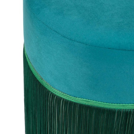 puff velvet con flecos 31x31x38 cm