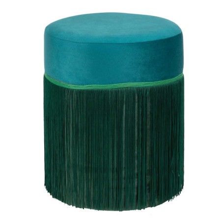 puff velvet con flecos 31x31x38 cm