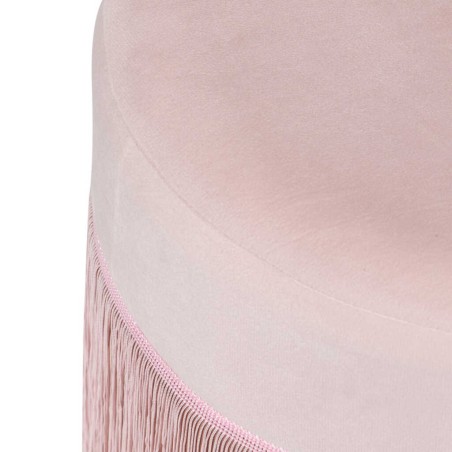 puff velvet con flecos 31x31x38 cm