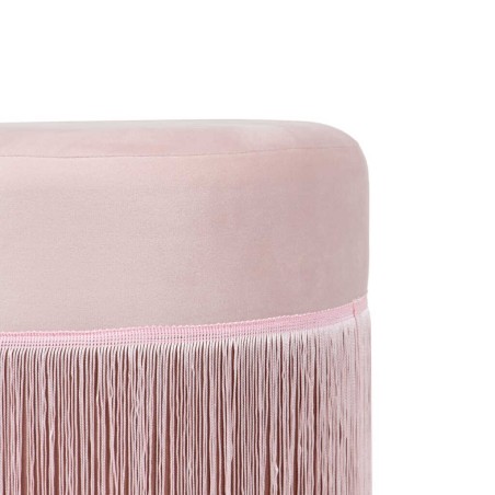 puff velvet con flecos 31x31x38 cm