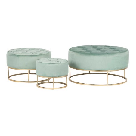 set 3 puffs velvet 80x80x43,5-60x60x39-40x40x34 cm