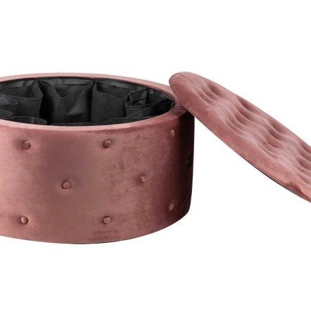 puff zapatero redondo velvet 80x80x42 cm