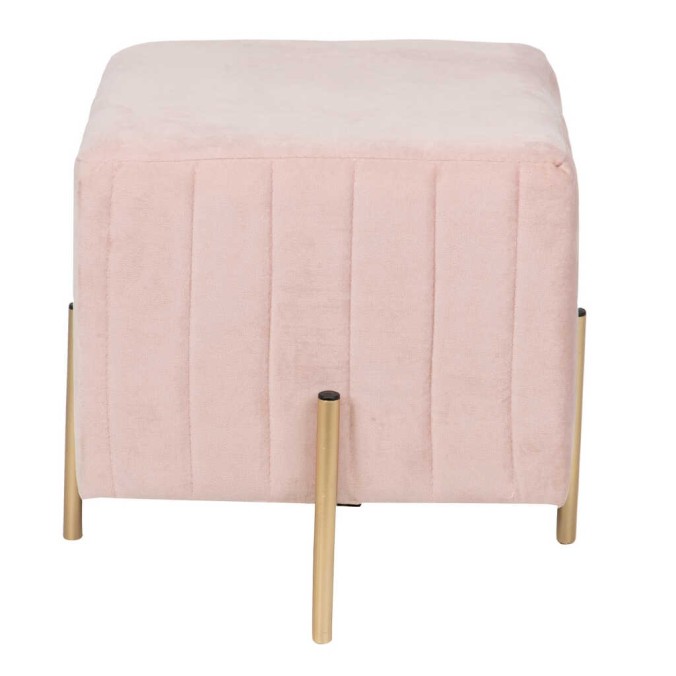 puff velvet con patas metal 40x40x41 cm