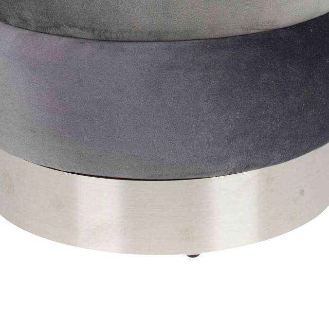 puff velvet con base metal 40x40x43 cm