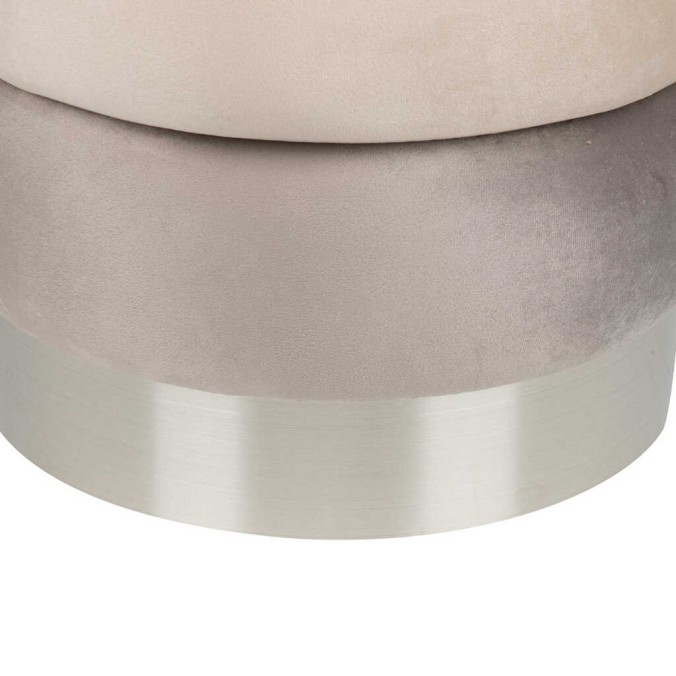 puff velvet con base metal 40x40x43 cm