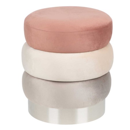 puff velvet con base metal 40x40x43 cm