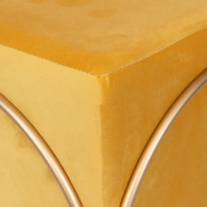 set 2 puffs velvet c/base metal 46x46x49/36x36x39 