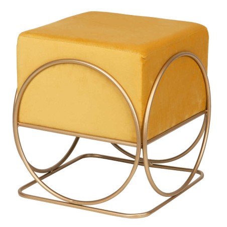 set 2 puffs velvet c/base metal 46x46x49/36x36x39 