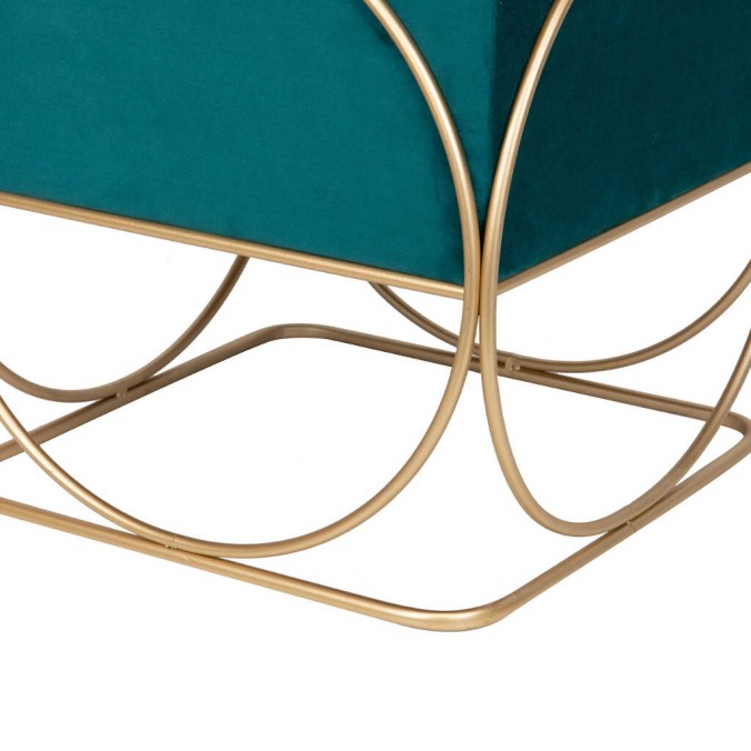 set 2 puffs velvet c/base metal 46x46x49/36x36x39 