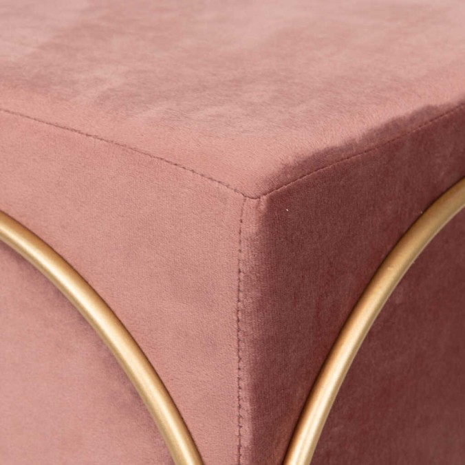 set 2 puffs velvet c/base metal 46x46x49/36x36x39 