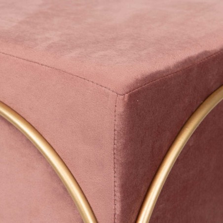 set 2 puffs velvet c/base metal 46x46x49/36x36x39 