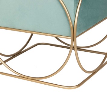 set 2 puffs velvet c/base metal 46x46x49/36x36x39  2
